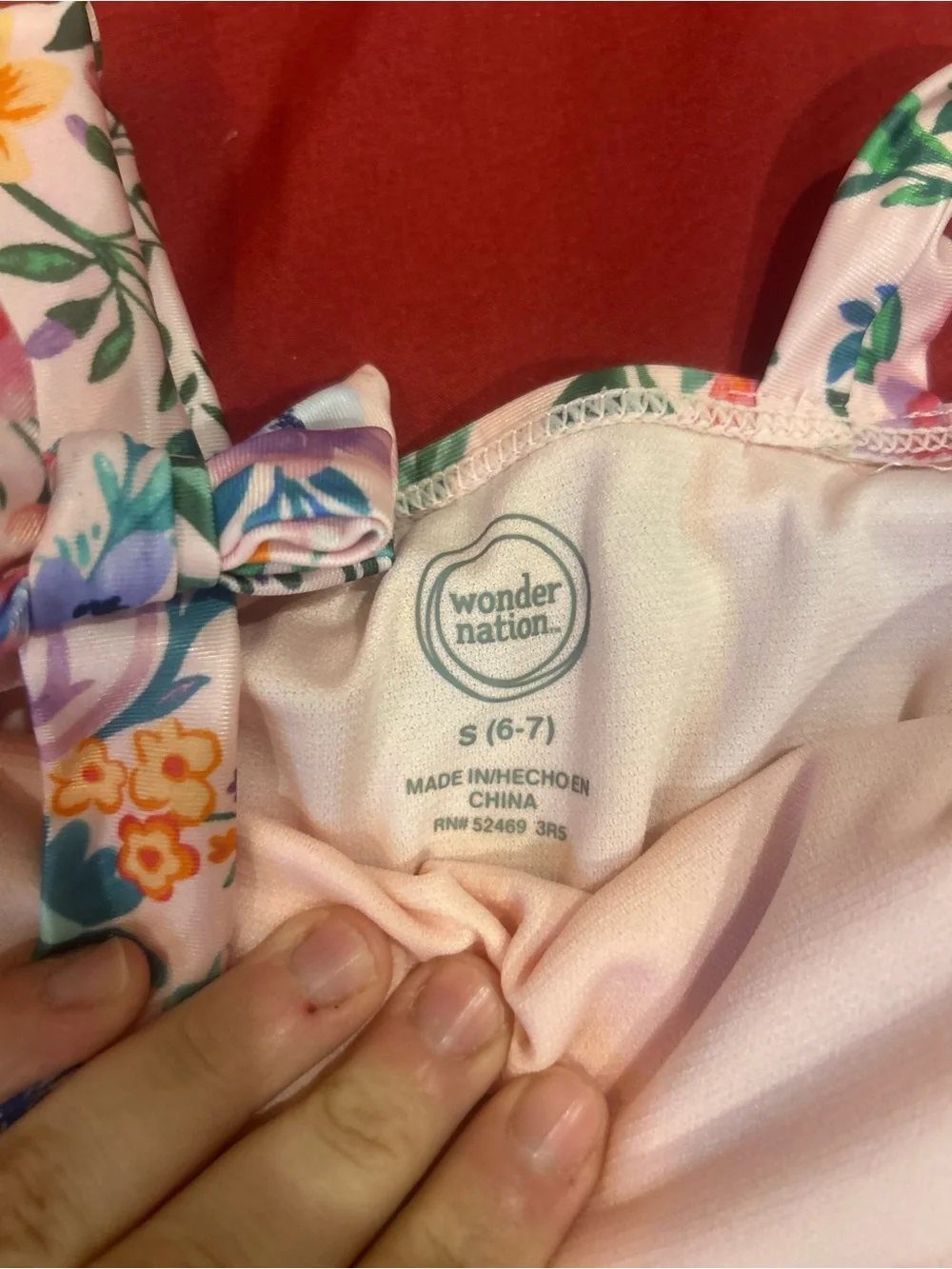 wonder nation Multicolor Floral One-Piece Swimsuit with Tie Straps